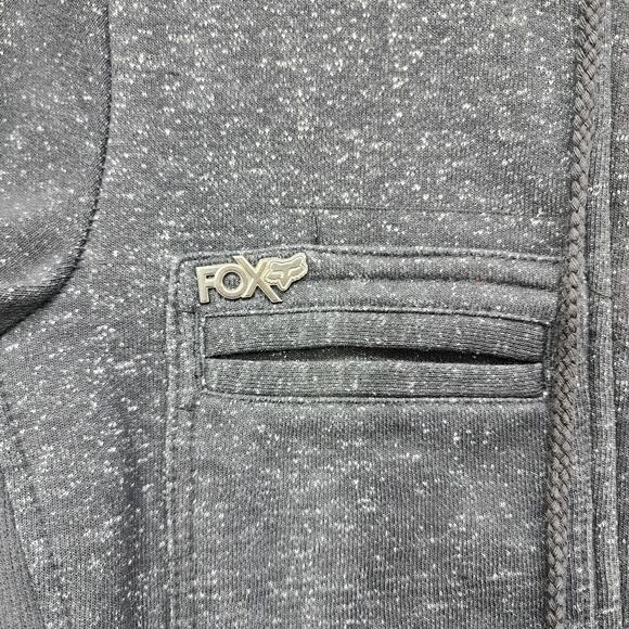 Vintage Fox Racing Jacket Women L Black Speckled Knit Button Front Hooded Casual - Picture 4 of 13